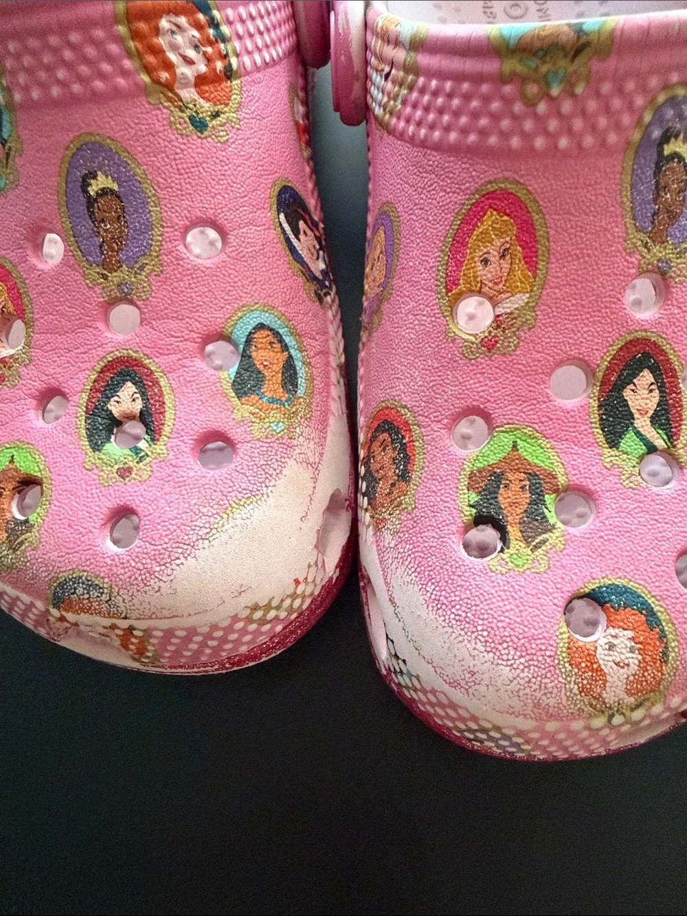 Disney Pink Kids Water Clogs with Princess Portraits